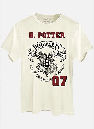 Camiseta Harry Potter Hogwarts 07 Off White