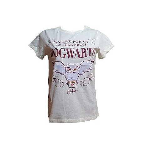Camiseta Baby Look Harry Potter Edwiges Off White