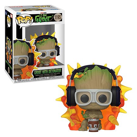 Pop! Funko - I am Groot - Groot com Detonador 1195 (Bobble-Head)