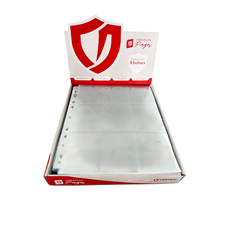 Folha Fichário 9 Bolsos Premium Transparente – Central Acessórios