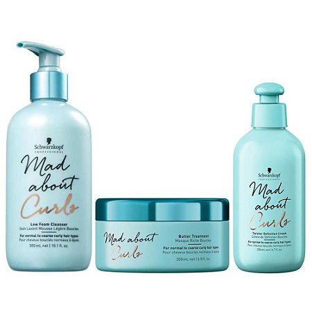 Schwarzkopf Mad About Curls Shampoo Pouca Espuma (300ml), Máscara (200ml) E Creme (200ml)