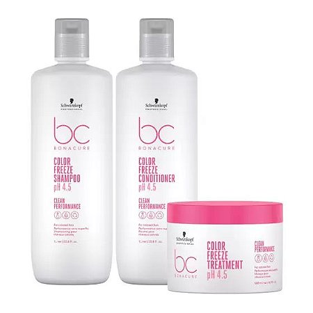 Kit Schwarzkopf Professional BC Bonacure pH 4.5 Color Freeze Salon Trio (3 Produtos)