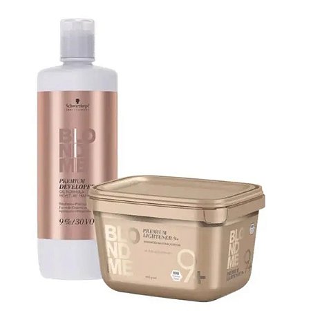 Kit Descoloração Blond Me Premium 9+ 450g E ÁGua Oxigenada Igora Royal 9% 30vol Schwarzkopf