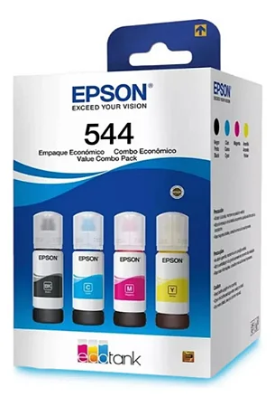 Tinta Epson T544 Para Ecotank Kit Garrafas 4 Cores