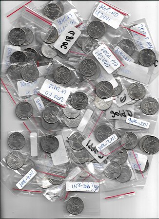 100 Moedas Washington Quarters Sates e Parque Nacionas