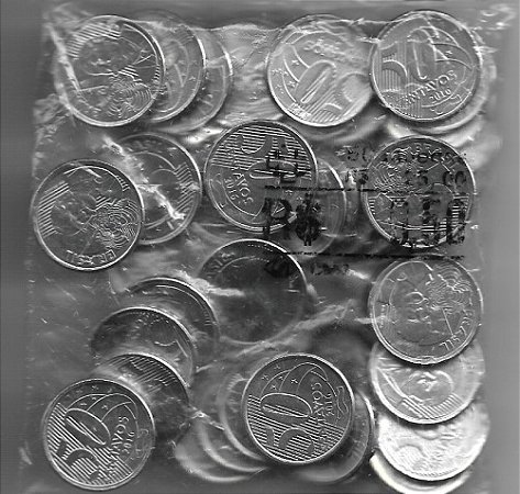 Sachê Original Banco Central Com 50 Moedas 2017 de R$ 0,50 Centavos de Real