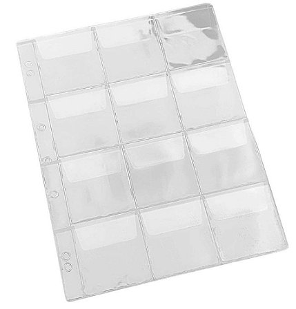 Folhas Para Moedas em PVC - 12 Divisões ( Com ABA )