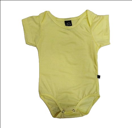 BODY INFANTIL AMARELO BEBÊ 100% POLIÉSTER