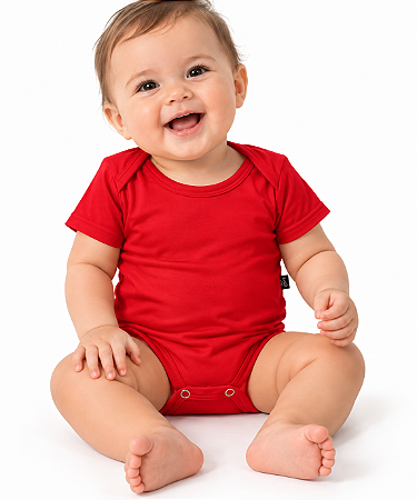 BODY INFANTIL VERMELHO 100% POLIÉSTER