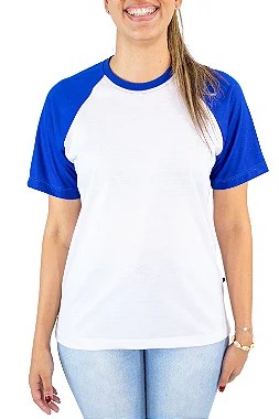 CAMISETA RAGLAN - MANGA AZUL ROYAL