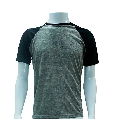 CAMISETA RAGLAN MESCLA- MANGA PRETA