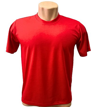 CAMISETA BÁSICA VERMELHA 100% POLIÉSTER