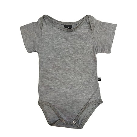 BODY INFANTIL CINZA MESCLA 100% POLIÉSTER