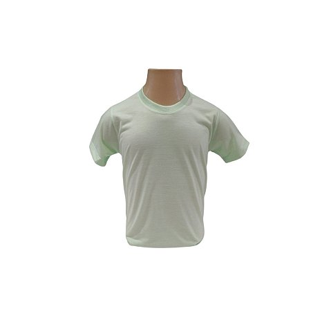 CAMISETA INFANTIL VERDE BEBÊ 100% POLIÉSTER