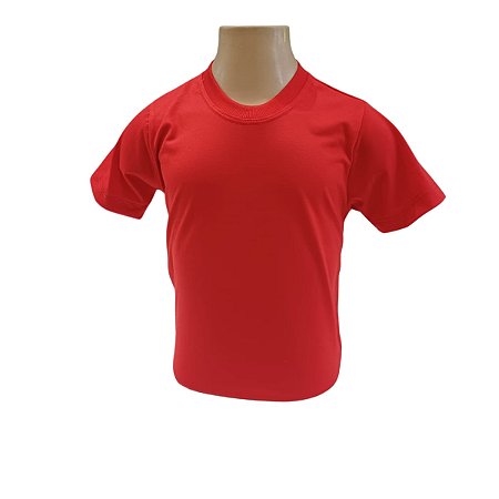 CAMISETA INFANTIL VERMELHA 100% POLIÉSTER