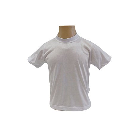 CAMISETA INFANTIL BRANCA 100% POLIESTER - LINHA SUPREME/ANTI-PILLING