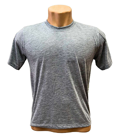 CAMISETA BÁSICA CINZA MESCLA 100% POLIÉSTER