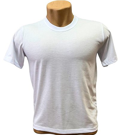 CAMISETA BÁSICA BRANCA 100% POLIÉSTER - LINHA SUPREME/ANTI-PILLING