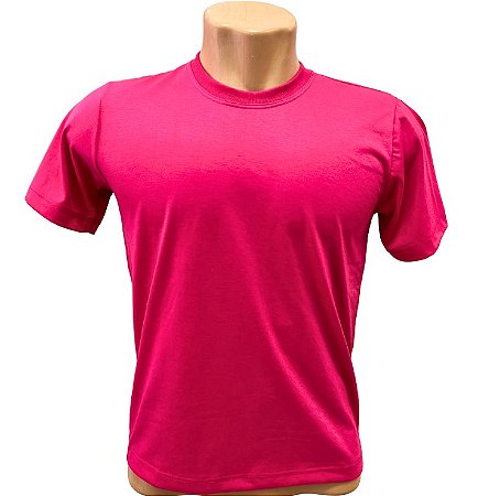 CAMISETA BÁSICA ROSA PINK 100% POLIÉSTER