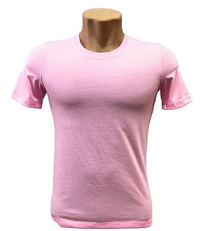 CAMISETA BÁSICA ROSA BEBÊ 100% POLIÉSTER
