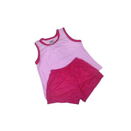 CONJUNTO INFANTIL REGATA ROSA/PINK 100% POLIÉSTER