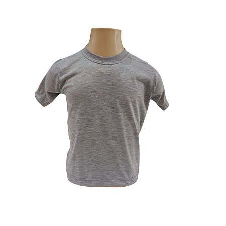 Camiseta Infantil Cinza Mescla 100% Poliester