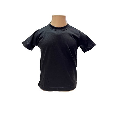 Camiseta Infantil Preta 100% Poliester