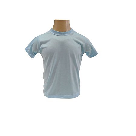 Camiseta Infantil Azul Bebe 100% Poliester