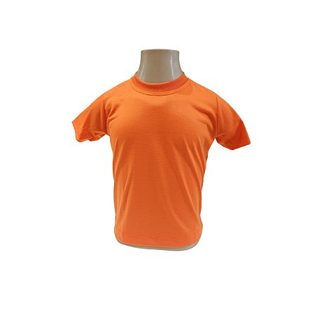 CAMISETA INFANTIL LARANJA 100% POLIÉSTER- LINHA SUPREME/ANTI-PILLING