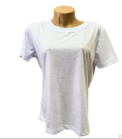 T-SHIRT BRANCA 100% POLIÉSTER - LINHA SUPREME/ANTI-PILLING