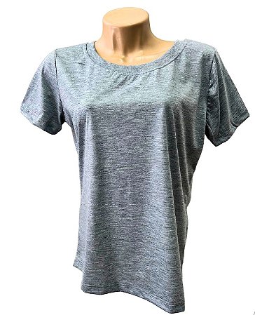 T-SHIRT CINZA MESCLA 100% POLIÉSTER - LINHA SUPREME/ANTI-PILLING