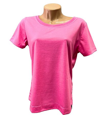 T-SHIRT ROSA CHICLETE 100% POLIÉSTER - LINHA SUPREME/ANTI-PILLING