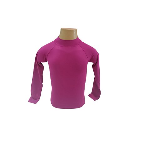 CAMISETA INFANTIL POLIAMIDA FUCSIA COM PROTEÇÃO UV 50%