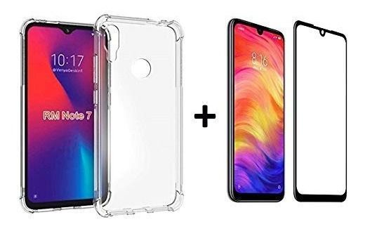 Capa antishock transparente com bordas reforçadas + película nano gel 5D  compatível com xiaomi redmi note 7/Note 7 PRO - Sky Dreams