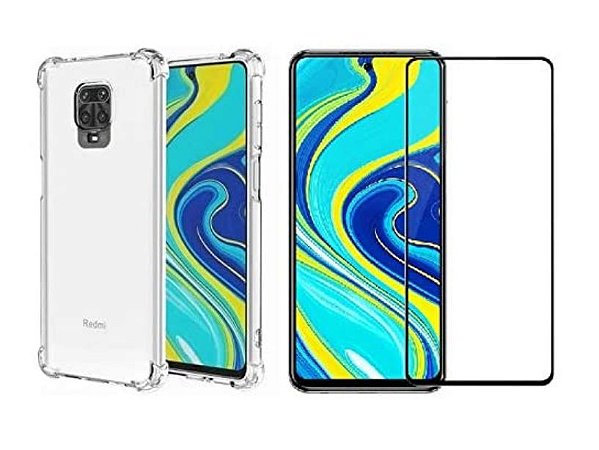 Kit Capa Anti Impacto + Película de Vidro 3D compatível com Xiaomi Redmi Note  9S - Sky Dreams