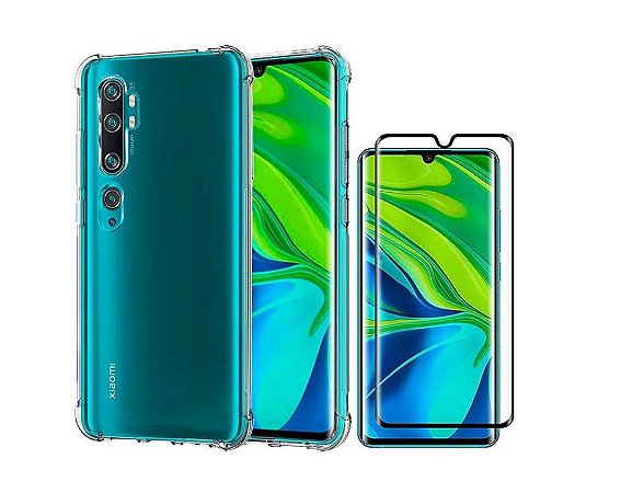 Kit capa antishock + película de vidro 3D compatível com xiaomi mi note 10  - Sky Dreams