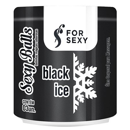 Sexy Balls Black Ice Bolinhas Óleo de Massagem Beijáveis - 3 Unidades