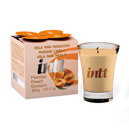 Vela de massagem intt sabor pêssego