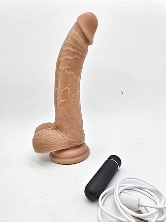 Prótese  (Pinto de Borracha) com Vibrador - 20cm