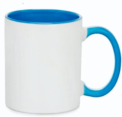 Caneca alça e interior azul claro