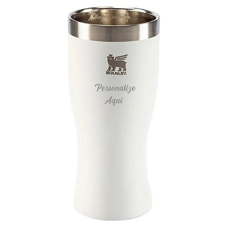 Copo Térmico Stanley Pilsner Glass Happy Hour Branco Pale Stone 444 ml - Personalizado