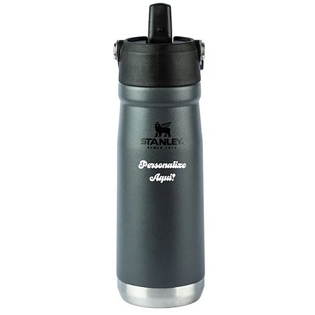 Garrafa Térmica Flip Straw Stanley Cinza 651 ml - Personalizada