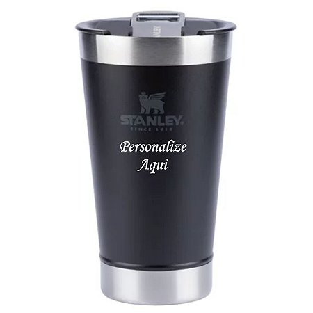 Copo Stanley Térmico com Tampa  Preto 473 ml - Personalizado