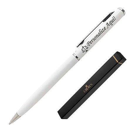 Caneta Crown Hawai Branca - Personalizada