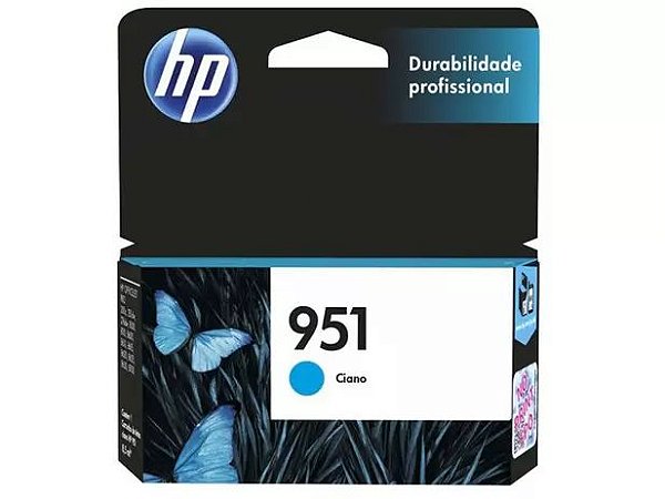 Cartucho HP 951 Ciano Original (CN050AB) Para HP Officejet Pro 8600, 8600 Plus, 8610, 8620, 276dw, 8100, 251dw CX 1 UN