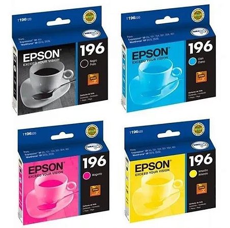 KIT DE CARTUCHO EPSON C/4 196 BK/ 196 MAGENTA/ 196 CAINO/ 196 YELLOW