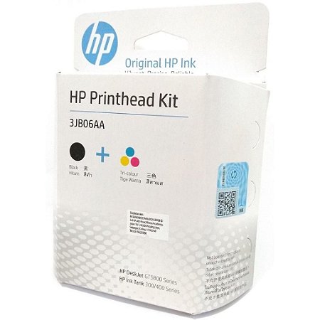 KIT CABEÇA DE IMPRESSAO HP PRETO E COLORIDO GT5800 300/400 3YP86AL ORIGINAL C/2