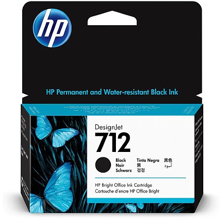 CARTUCHO HP 712 3ED71A PRETO 38 ML ORIGINAL