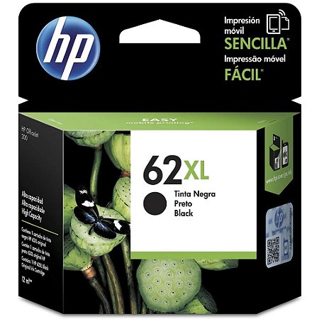 Cartucho de Tinta HP 62XL 62 Preto C2P05AL | Original 12ml Cartucho de Tinta HP 62XL 62 Preto C2P05AL | Original 12ml