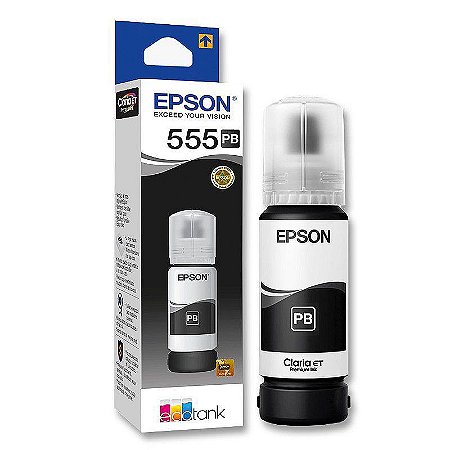 Refil de Tinta Preto Epson T554 L8180 L8160 piguementado original (554 BK)
